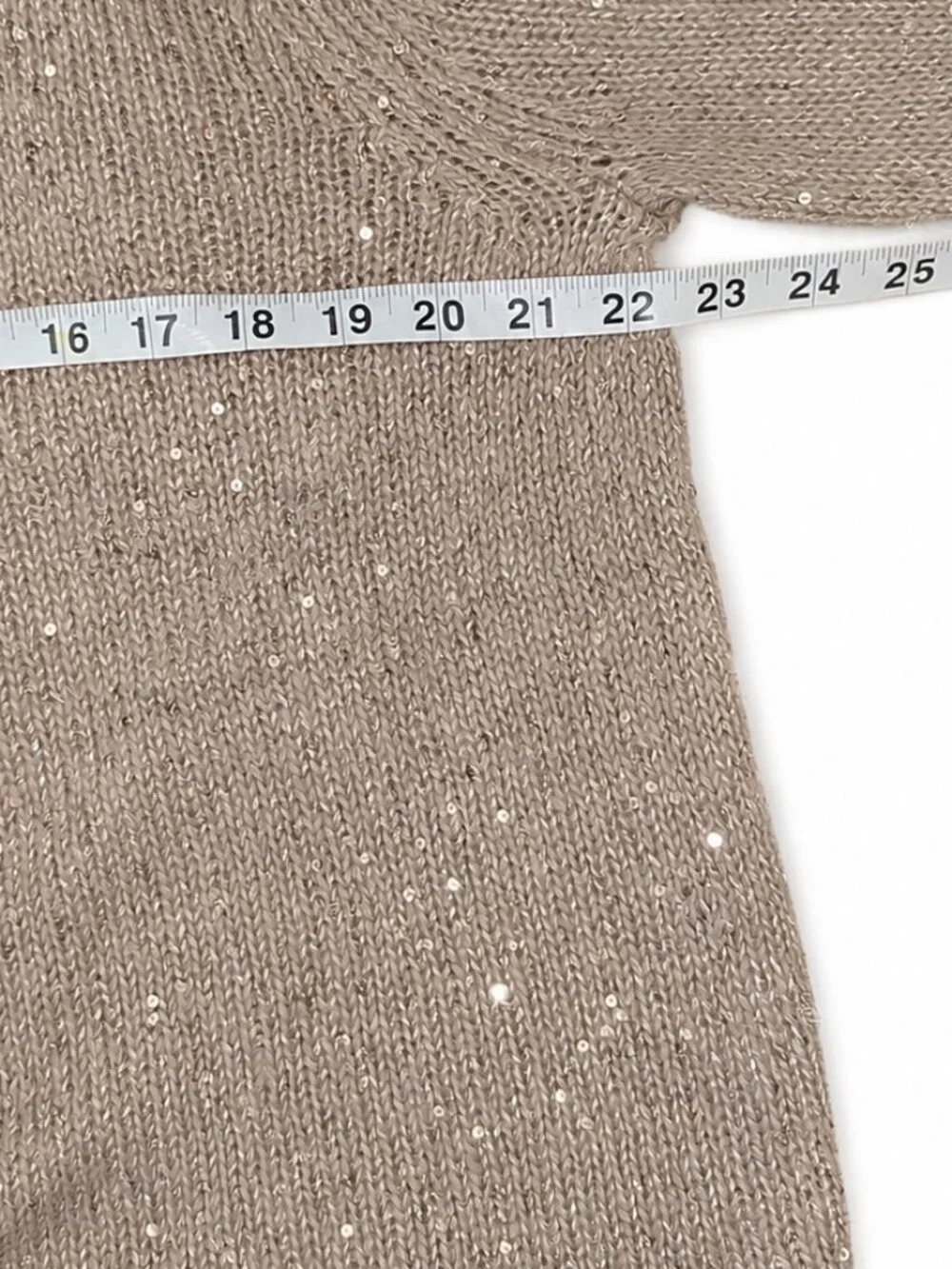 NWT J.Jill XL Champagne Sequin Mohair Open Front Cardigan